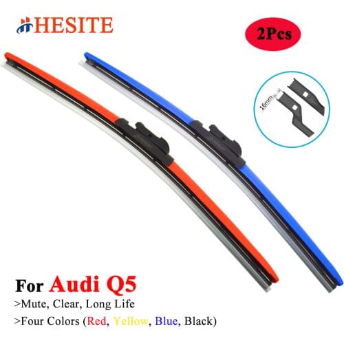 HESITE Colorful Hybrid Wiper Blades For Audi Q5 8R FY Model Accessories Parts 2009 2010 2011 2015 2018 2019 Window Screen Wipers
