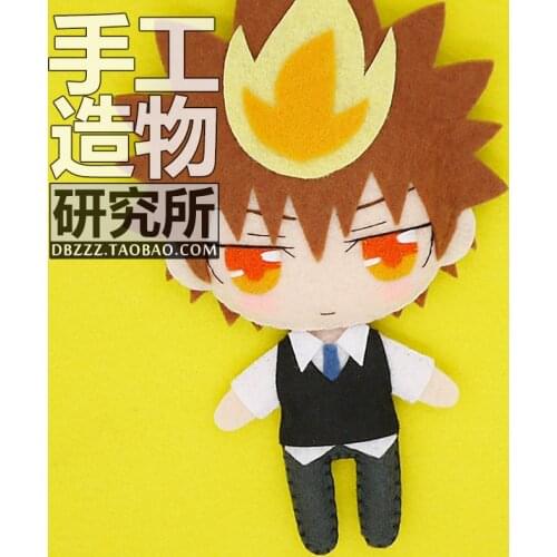 DIY Handmade Anime katekyo hitman reborn Sawada Tsunayoshi Stuffed Plush Toy Cute Bag Hanging Keychain Materials Tools