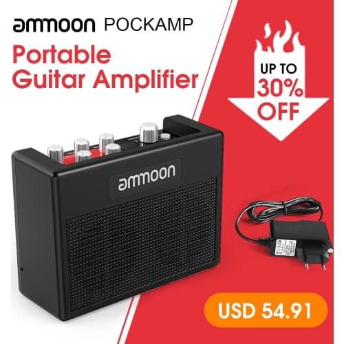 Ammoon Guitar Amplifier Built-in Multi-effects 80 Drum Rhythms Support Tuner Tap Tempo Function with Power Adapter