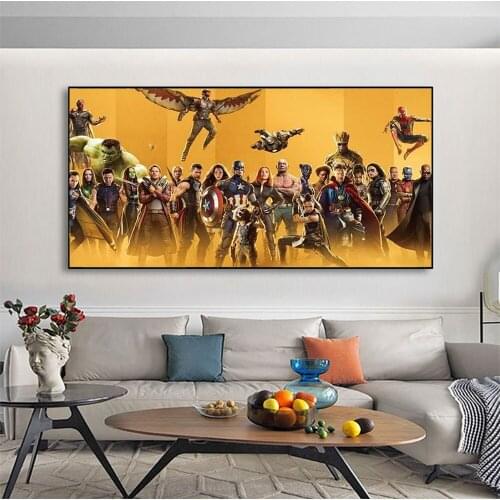 Graffiti Art Marvel Avengers Superhero Canvas Painting Captain America Poster and Prints Wall Art Picture Living Room Home Decor