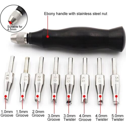 Leather Edge Press Indenter, Heatable Sandalwood Handle Stitching Groover and Creasing Leathercraft Sets to Sew & Crease Leather