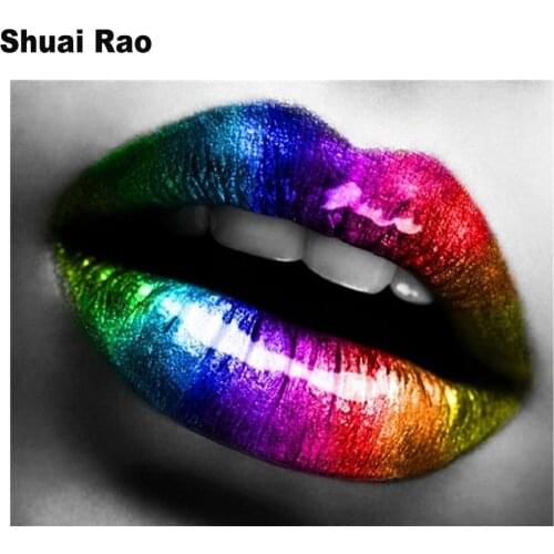 Sexy lip Diamond Painting woman DIY 5D Full Square Round Diamond Rhinestones 3d Embroidery Mosaic Kits Home Decor Craft Gift