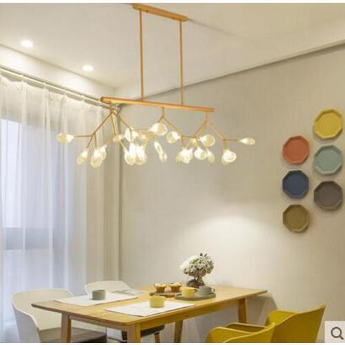 Postmodern Creative Restaurant Chandelier Rectangular led Firefly Chandelier Nordic Art Personality Villa Living Room Light led