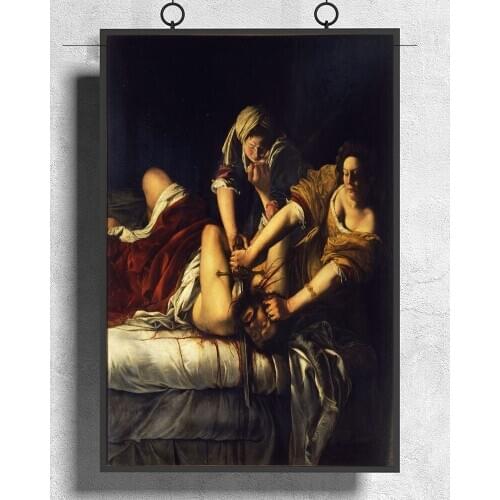 L030 Judith Beheading Holofernes byemisia Gentileschi Gloss completed 1620 Silk Fabric Poster Art Decor Indoor Painting Gift