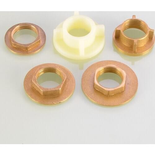 1/2" Brass Plastic Fastening Nut for Fish Tank Wine Barrel Pipe Faucet Fixed Hex Round Various Types