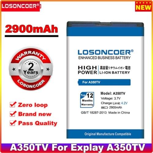 LOSONCOER 2900mAh High Quality Mobile Phone Replacement Li-ion Battery for EXPLAY A350TV Battery