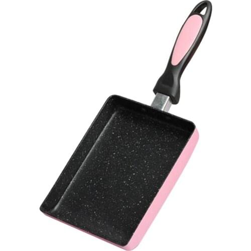 LUDA Tamagoyaki Pan Japanese Omelette Pan, Non-Stick Coating Square Egg Pan to Make Omelets or Crepes (Pink)