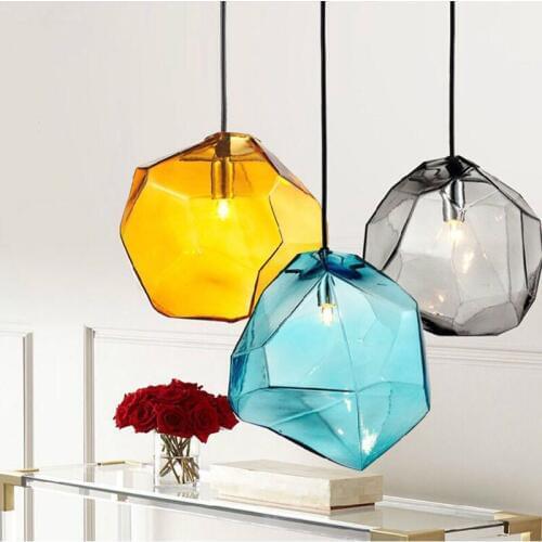 Nordic minimalist bar single head colorful glass crystal Pendant Lights bar LED lighting decorative Pendant Lamp WF10291052