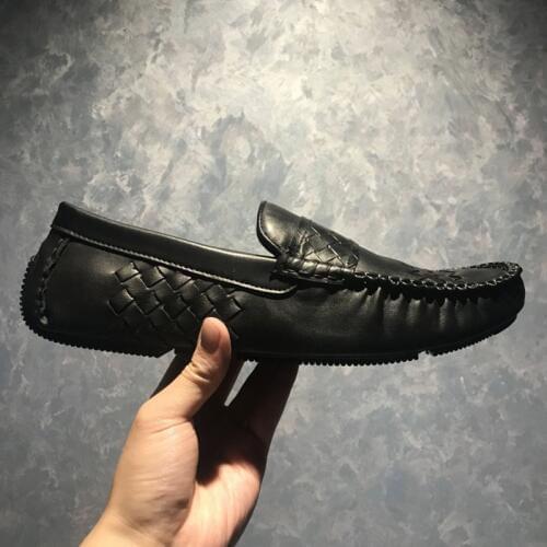 2019 NEW mens designer shoes Doug shoes Genuine leather Leisure fashion Mens Shoes Low shoe Weave shoes leather men