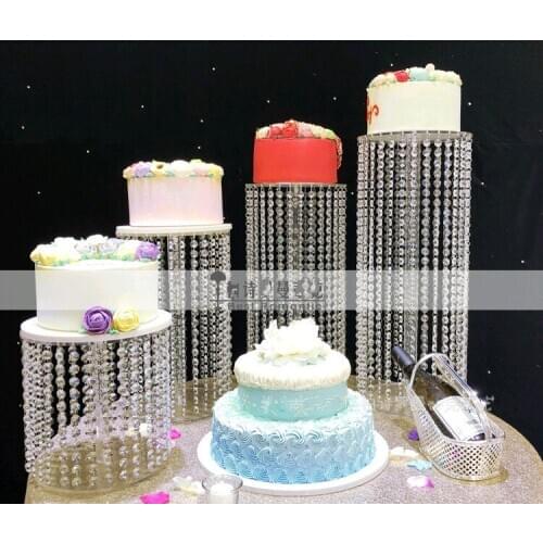 New crystal cake holder Birthday Home Decoration Crystal transparent acrylic cake stand wedding Table Centerpiece decoration