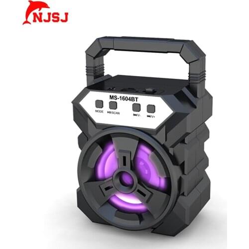 NJSJ Portable Bluetooth Speaker High Power Wireless Stereo Subwoofer Speaker Supports TF / USB / FM / LED Flashlight