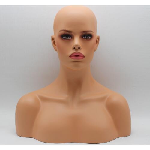 Female Realistic Fiberglass Mannequin Head Bust Sale For Wig Jewelry And Hat Display