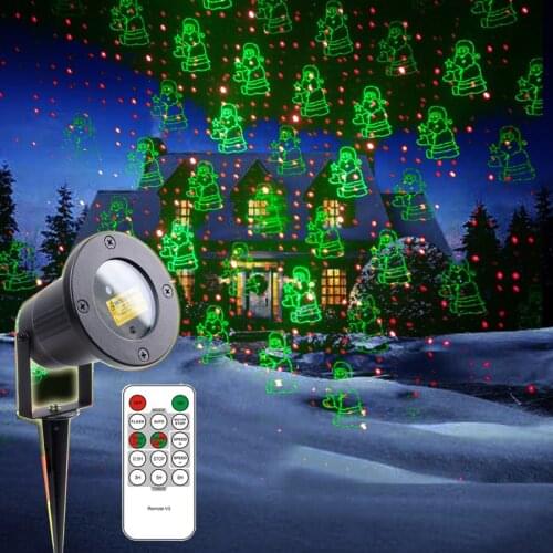 8 Pattern Christmas Projector Light Green Red Laser Light With Remote Laser Shower Patio Wall Xmas Landscape Spotlight