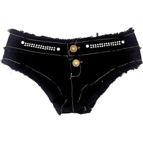 Sexy Women Summer Candy Color Low Waist Jeans Shorts Fringe Denim Hot Pants