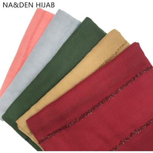 1PCS Fashion Viscose Ladies shimmer wraps Solid plain shalws Muslim hijab Women scarves Glitter long muffler Islamic scarf