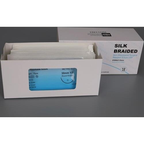 Silk thread round needle suture needle for laparoscopic surgery simulation training non-nylon suture needle