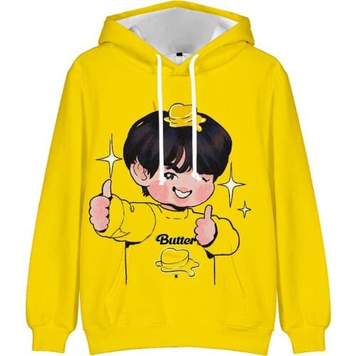 Bangtan Hoodie Sweatshirt Print New Album Butter Hoodies Men/Women/Kids Harajuku Orange Hoodie Oversized Pullover Hooded Clothes