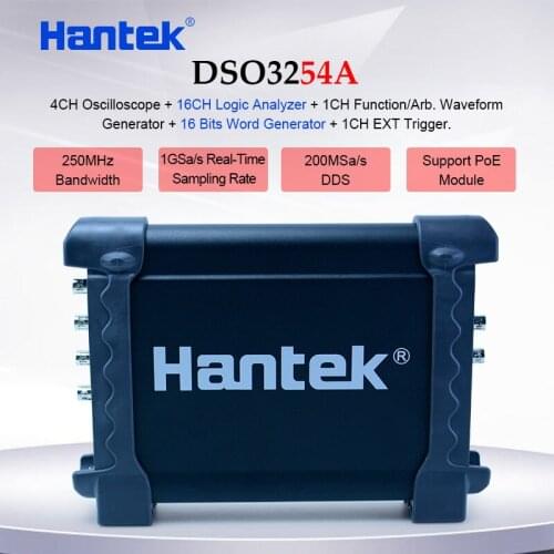Hantek DSO3000A USB Oscilloscopes 4CH 100-250Mhz 1GSa/s PC Storage Signal generator 16 Channels Logic Analyzer Tester Waveform