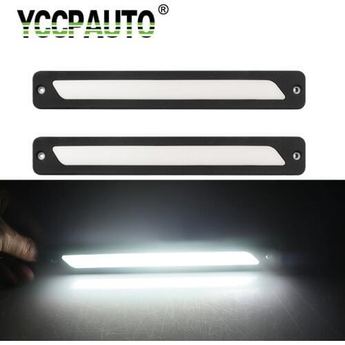 YCCPAUTO High Power COB DRL Flexible Waterproof Car LED Daytime Running Light Fog Lamp Pure White Auto Light bar 12V Universal