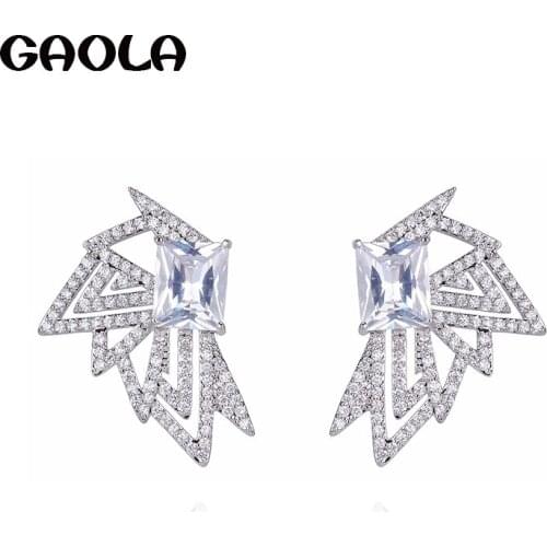 GAOLA Lovely Animal AAA cubic zirconia Clear Stones Stud Earrings Women Fashion Jewelry