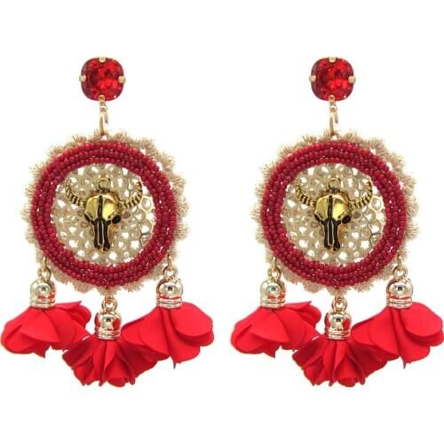 Zouchunfu Oorbellen Original Boho Flower Tassel Drop Earrings Fashion Dangle 2021 New Jewelry Wedding Party Earrings for Women