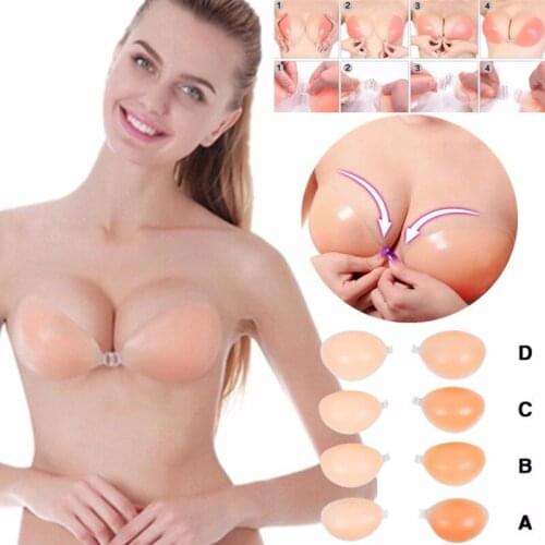 1Pair Women Strapless Backless Push-Up Pads Invisible Silicone Self-Adhesive Nipple Cover StickeSexy Bikini Swimsuit Accessories