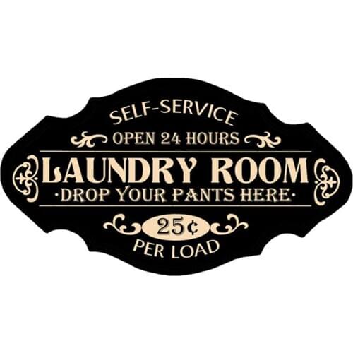 1pc Laundry Room Hanging Tag Classic Dry Cleaning Shop Open Hanging Sign Hanging Board for Hotel Shop (Black)