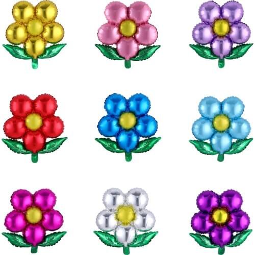 10pcs Beautiful Five Petals Flower Aluminium Foil Balloons Valentines Day Wedding Decoration Balloons Birthday Party Decorations
