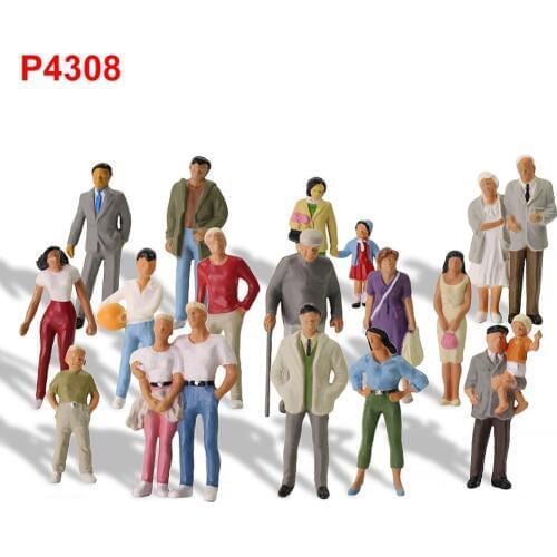 20pcs Model Trains 1:43 O Scale All Standing Painted Figures PassengersPeople Model Railway P4308