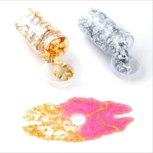 200ml Gold Sliver Leaf Flakes Resin Jewelry Fillings Phone Case Nail Decorations DIY Arts Craft Rose Gold Foil Stuff