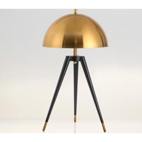 American Simple Tripod Umbrella Shape Iron Desk Lamp Bedroom Study Room Living Room Table Decor Office Bar Designer Led Light