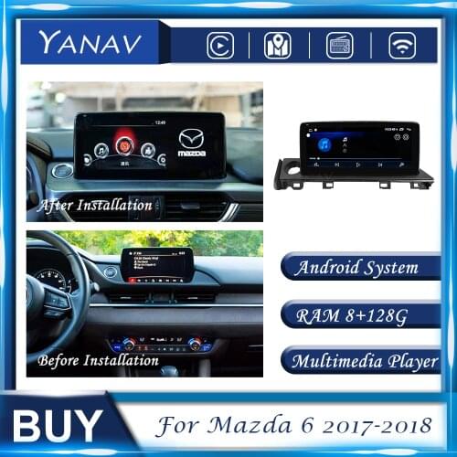 Android System Car Radio Carplay For Mazda 6 2017-2018 GPS Navigation Stereo Receive Video Multimedia MP3 DVD Player Head Unit