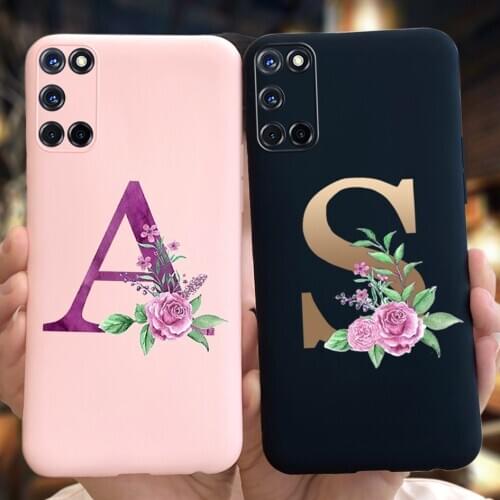 6.5" For OPPO A52 A92 A72 Case Silicon Soft TPU Letters Alphabet Cute Cover For OPPO A 52 72 92 Phone Case OPPOA52 OPPOA72 Coque