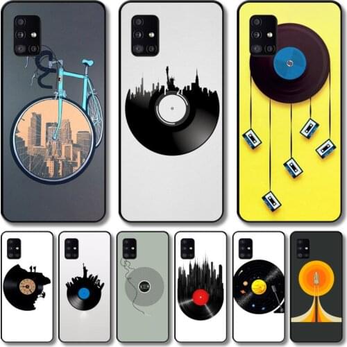 The old disc Phone Case For Samsung Galaxy A 12 51 52 21 71 72 42 31 10 80 90 S E 5G Black Shell Art Cell Cover