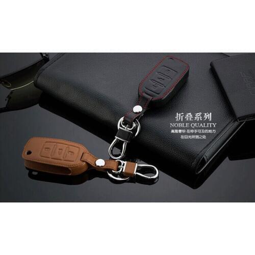 Auto genuine leather key wallet car key cover for Volkswagen vw lavida jetta bora polo passat santana golf