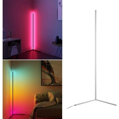 RGB Corner Floor Lamp Modern Remote LED Floor Lamps Corner Standing Lamp Light for Bedroom Living Room Decoration 220V, EU Plug