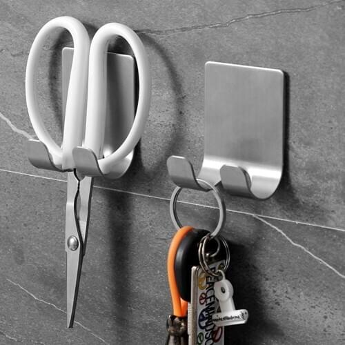 Shaver Holder Perforated-free Stainless Steel Storage Rack Hook For Razor Mobile Phone Charging Rack Small Objects Placement