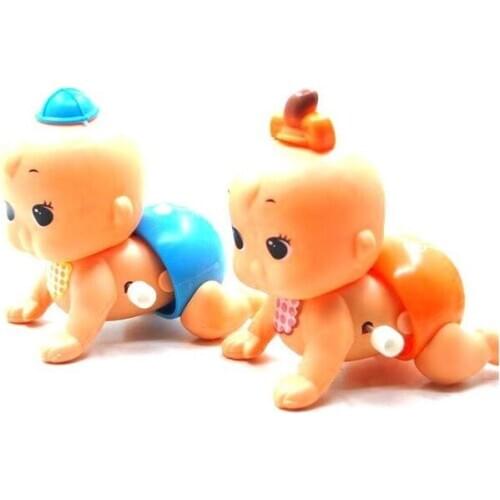Child toy Pull Back Cute Lovely Baby Doll Toy Summer Climb On The Chain Clockwork Babies Plastic Children Gifts Popular Wind Up