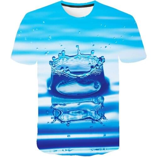 2021 Fashion Raindrop Graphic t shirts For Men Summer Casual Round Neck Water Droplets Pattern Print T-shirts Short Sleeve Top