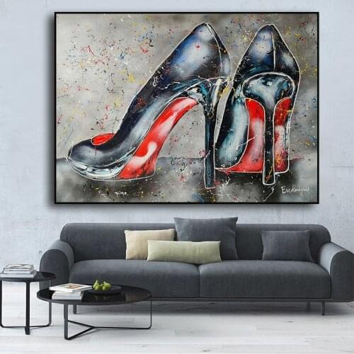 Graffiti Art Abstract High heels Canvas Painting Wall Art Posters Prints Wall Pictures For Living Room Home Wall Cuadros Decor