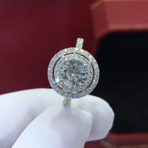 Huitan Wedding Rings for Women Classic Circle Shaped Design Elegant Engagement Ring Party Anniversary Love Gift Trend Jewelry