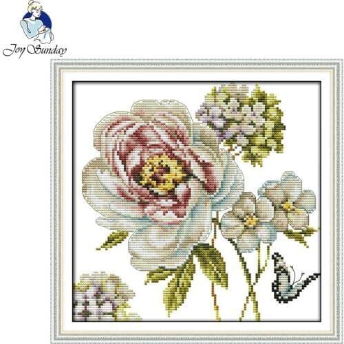 Joy Sunday Hydrangeas Pattern Painting Cross Stitch Set Needlework Embroidery Chinese Cross Stitch Kits Sticker Hand-embroidered