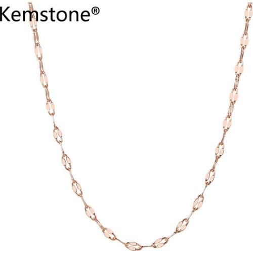 Kemstone Stainless Steel Rose Gold Plated Lips Shape Female Chain Necklace Gift Jewelry for Women