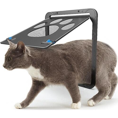 Pet Gate Magnetic Automatic Locking Cat Puppy Chihuahua Screen Door Durable Door Indoor/Outdoor Fence for Cats Small Dogs
