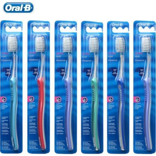 Oral B Trimmed for Braces Toothbrush Teeth Whitening Deep Clean Teeth Brush for Orthodontics 5 Color Random Delivery 6pcs=1 pack