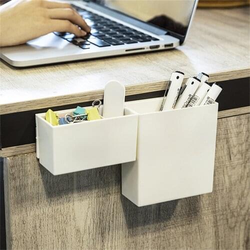 Wall-mounted desktop storage box living room remote control cosmetics finishing box bathroom punch-free rack