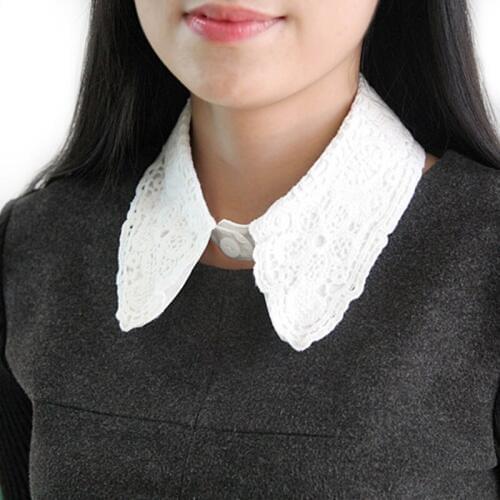 New Fashion Womens Fake Half Shirt Blouse Peter Pan Detachable Collar Necklace Tie W1