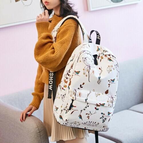 2020 New Girl Student Leisure Simple Fashion Versatile Zipper Print Personality Small Fresh Backpack Trend Multi-Functional