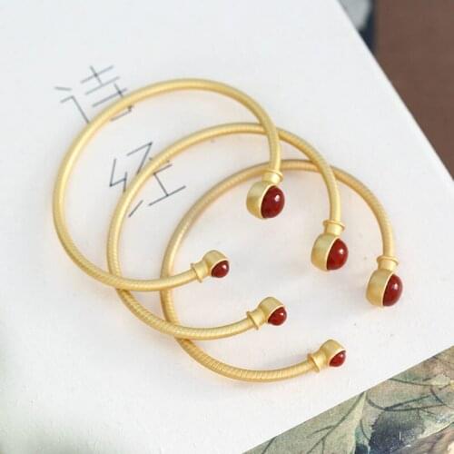 Original design enamel porcelain beads bracelet Chinese style retro exquisite creative unique craft spiral CHARM Silver Jewelry