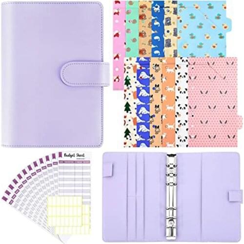 27 Pieces A6 PU Leather Binder Cover Cash Budget Envelopes System Budget Pockets for Planner Organizer